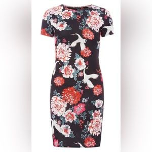 New Dorothy Perkins Crane Floral print Dress textured fabric size 18 US 22 UK